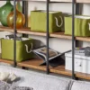 Lot De 3 Paniers En Tissu Polyester Vert Olive DARQAB -Meilleur Meubles Magasin accessoire de rangement 13373203