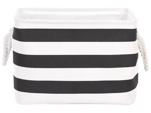 Lot De 3 Paniers En Tissu Polyester Noir Et Blanc DARQAB -Meilleur Meubles Magasin accessoire de rangement 13373323