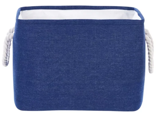 Lot De 3 Paniers En Tissu Polyester Bleu Marine DARQAB -Meilleur Meubles Magasin accessoire de rangement 13373339