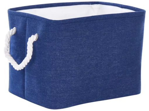 Lot De 3 Paniers En Tissu Polyester Bleu Marine DARQAB -Meilleur Meubles Magasin accessoire de rangement 13373341