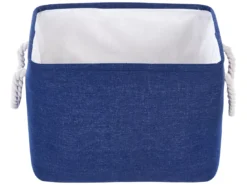Lot De 3 Paniers En Tissu Polyester Bleu Marine DARQAB -Meilleur Meubles Magasin accessoire de rangement 13373343