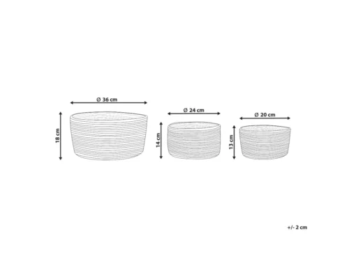 Lot De 3 Paniers En Jute Naturel Et Beige TAJORI -Meilleur Meubles Magasin accessoire de rangement 13386565