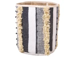 Lot De 2 Paniers En Coton Beige Et Gris KOTKAI -Meilleur Meubles Magasin accessoire de rangement 13386947