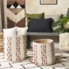 Lot De 2 Paniers En Coton Beige Et Rouge KHEL -Meilleur Meubles Magasin accessoire de rangement 13387029