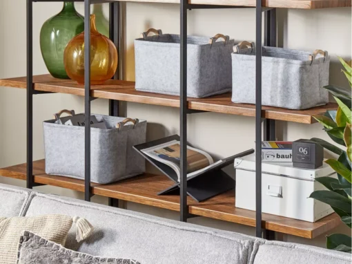 Lot De 3 Paniers En Feutre Gris BAYSAI -Meilleur Meubles Magasin accessoire de rangement 13387041