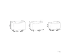 Lot De 3 Paniers En Feutre Gris BAYSAI -Meilleur Meubles Magasin accessoire de rangement 13387045