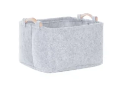 Lot De 3 Paniers En Feutre Gris BAYSAI -Meilleur Meubles Magasin accessoire de rangement 13387047