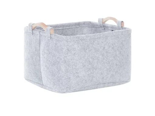 Lot De 3 Paniers En Feutre Gris BAYSAI -Meilleur Meubles Magasin accessoire de rangement 13387047
