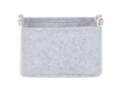 Lot De 3 Paniers En Feutre Gris BAYSAI -Meilleur Meubles Magasin accessoire de rangement 13387049