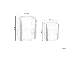 Lot De 2 Paniers En Coton Blanc Cassé Et Gris KALAI -Meilleur Meubles Magasin accessoire de rangement 14930727