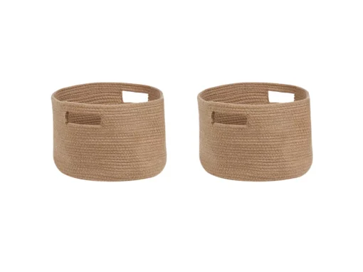 Lot De 2 Paniers En Coton Beige ⌀ 30 Cm CHINIOT -Meilleur Meubles Magasin accessoire de rangement 16426471