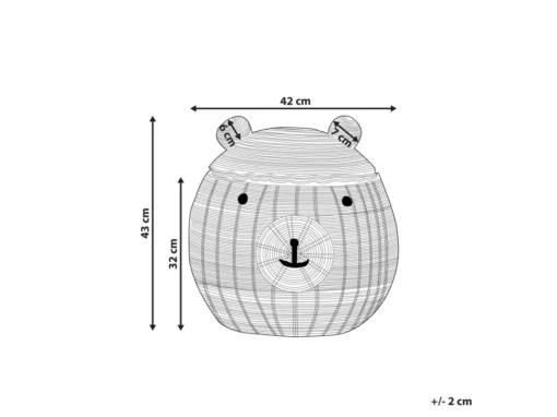 Panier Ours En Rotin Naturel HIMBA -Meilleur Meubles Magasin accessoire de rangement 16427011