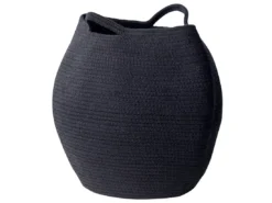 Lot De 2 Paniers En Coton Noir PANJGUR -Meilleur Meubles Magasin accessoire de rangement 16427483