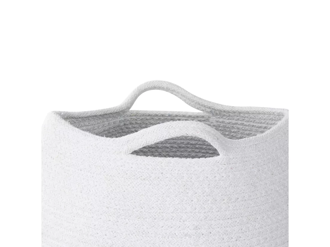 Lot De 2 Paniers En Coton Blanc PANJGUR 8 Lot De 2 Paniers En Coton Blanc PANJGUR – Image 6