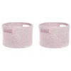 Lot De 2 Paniers En Coton Rose Pâle ⌀ 30 Cm CHINIOT -Meilleur Meubles Magasin accessoire de rangement 16428119