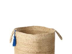Lot De 2 Paniers En Jute Beige Et Bleu Marine GAJAR -Meilleur Meubles Magasin accessoire de rangement 16428193