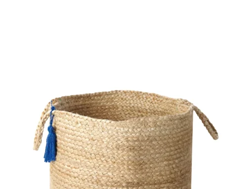 Lot De 2 Paniers En Jute Beige Et Bleu Marine GAJAR -Meilleur Meubles Magasin accessoire de rangement 16428195