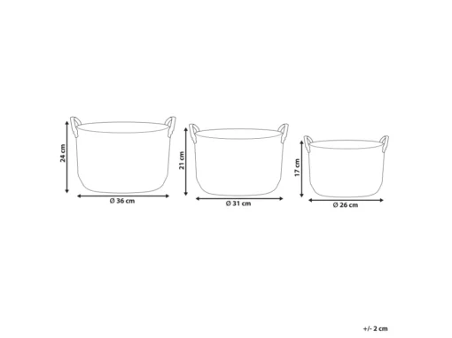 Lot De 3 Paniers En Herbier Marin Naturel SAYJAR -Meilleur Meubles Magasin accessoire de rangement 16428391