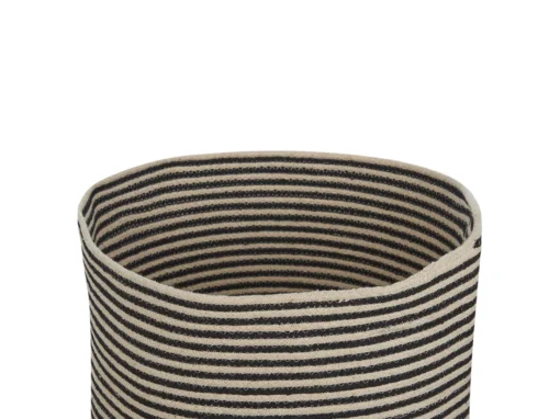 Panier En Coton Beige Et Noir ⌀ 41 Cm YERKOY -Meilleur Meubles Magasin accessoire de rangement 16429061