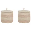 Lot De 2 Paniers En Coton Beige Clair ⌀ 33 Cm SILOPI -Meilleur Meubles Magasin accessoire de rangement 16429859