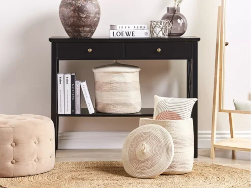 Lot De 2 Paniers En Coton Beige Clair ⌀ 33 Cm SILOPI -Meilleur Meubles Magasin accessoire de rangement 16429861