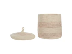 Lot De 2 Paniers En Coton Beige Clair ⌀ 33 Cm SILOPI -Meilleur Meubles Magasin accessoire de rangement 16429867
