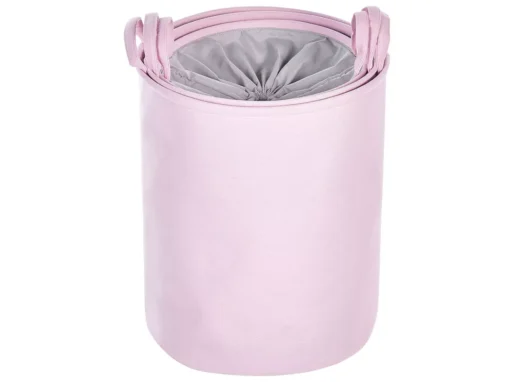 Lot De 3 Paniers En Tissu Polyester Rose ARCHA -Meilleur Meubles Magasin accessoire de rangement 16429927