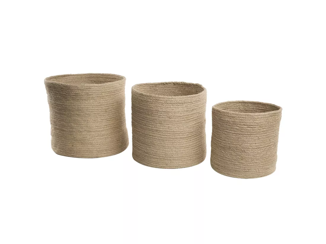 Lot De 3 Corbeilles En Textile Beige ARTIGALA 3 Lot De 3 Corbeilles En Textile Beige ARTIGALA