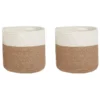 Lot De 2 Paniers En Coton Beige Et Blanc ⌀ 52 Cm ARDESEN -Meilleur Meubles Magasin accessoire de rangement 16705843