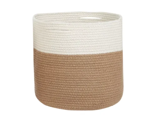 Lot De 2 Paniers En Coton Beige Et Blanc ⌀ 52 Cm ARDESEN -Meilleur Meubles Magasin accessoire de rangement 16705849