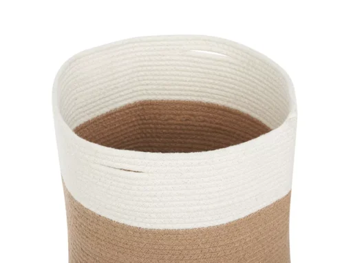 Lot De 2 Paniers En Coton Beige Et Blanc ⌀ 52 Cm ARDESEN -Meilleur Meubles Magasin accessoire de rangement 16705851