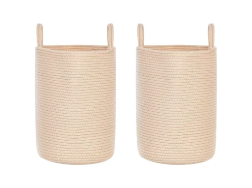 Lot De 2 Paniers En Coton Beige SARYK -Meilleur Meubles Magasin accessoire de rangement 16705873