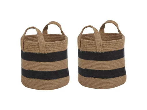 Lot De 2 Paniers Beige Et Noir ⌀ 34 Cm GEREDE -Meilleur Meubles Magasin accessoire de rangement 17170745