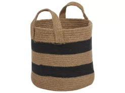 Lot De 2 Paniers Beige Et Noir ⌀ 34 Cm GEREDE -Meilleur Meubles Magasin accessoire de rangement 17170751