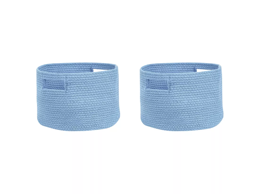 Lot De 2 Paniers En Coton Bleu ⌀ 30 Cm CHINIOT 3 Lot De 2 Paniers En Coton Bleu ⌀ 30 Cm CHINIOT