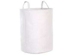 Lot De 2 Paniers En Tissu Polyester Blanc ARCHA -Meilleur Meubles Magasin accessoire de rangement 17170795