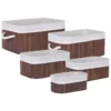 Lot De 5 Paniers En Bambou Teinte Bois Sombre TALPE -Meilleur Meubles Magasin accessoire de rangement 17171201
