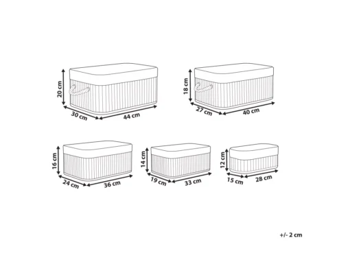 Lot De 5 Paniers En Bambou Teinte Bois Sombre TALPE -Meilleur Meubles Magasin accessoire de rangement 17171205