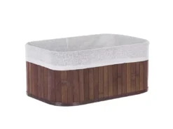 Lot De 5 Paniers En Bambou Teinte Bois Sombre TALPE -Meilleur Meubles Magasin accessoire de rangement 17171211