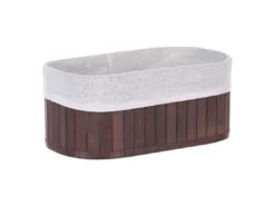 Lot De 5 Paniers En Bambou Teinte Bois Sombre TALPE -Meilleur Meubles Magasin accessoire de rangement 17171213