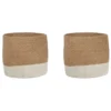 Lot De 2 Paniers En Jute Beige Et Blanc BULANIK -Meilleur Meubles Magasin accessoire de rangement 17171275