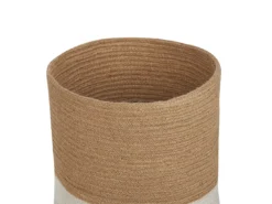 Lot De 2 Paniers En Jute Beige Et Blanc BULANIK -Meilleur Meubles Magasin accessoire de rangement 17171283