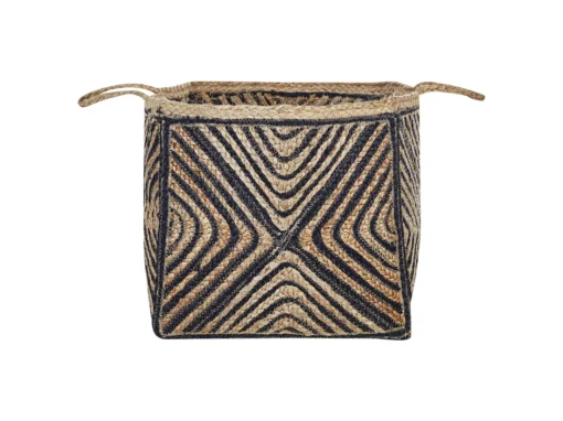 Panier En Jute Naturel Et Noir 40 X 40 Cm KOLHAPUR -Meilleur Meubles Magasin accessoire de rangement 17171305
