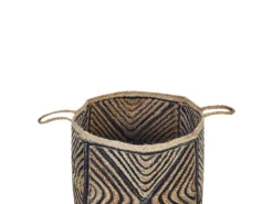 Panier En Jute Naturel Et Noir 40 X 40 Cm KOLHAPUR -Meilleur Meubles Magasin accessoire de rangement 17171311