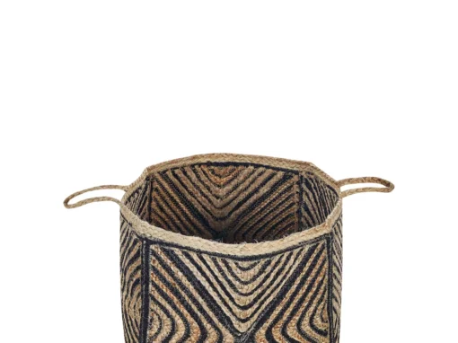 Panier En Jute Naturel Et Noir 40 X 40 Cm KOLHAPUR -Meilleur Meubles Magasin accessoire de rangement 17171311