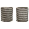 Lot De 2 Paniers En Coton Beige Et Noir ⌀ 33 Cm YERKOY -Meilleur Meubles Magasin accessoire de rangement 17171371