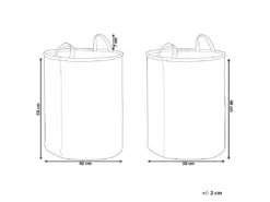 Lot De 2 Paniers En Tissu Polyester Beige SAMTI -Meilleur Meubles Magasin accessoire de rangement 17171415