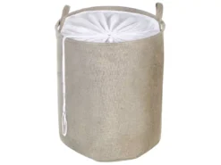 Lot De 2 Paniers En Tissu Polyester Beige SAMTI -Meilleur Meubles Magasin accessoire de rangement 17171417