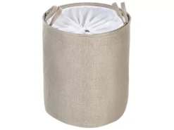 Lot De 2 Paniers En Tissu Polyester Beige SAMTI -Meilleur Meubles Magasin accessoire de rangement 17171419