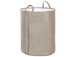 Lot De 2 Paniers En Tissu Polyester Beige SAMTI -Meilleur Meubles Magasin accessoire de rangement 17171423